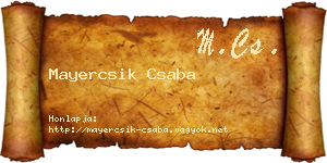 Mayercsik Csaba névjegykártya